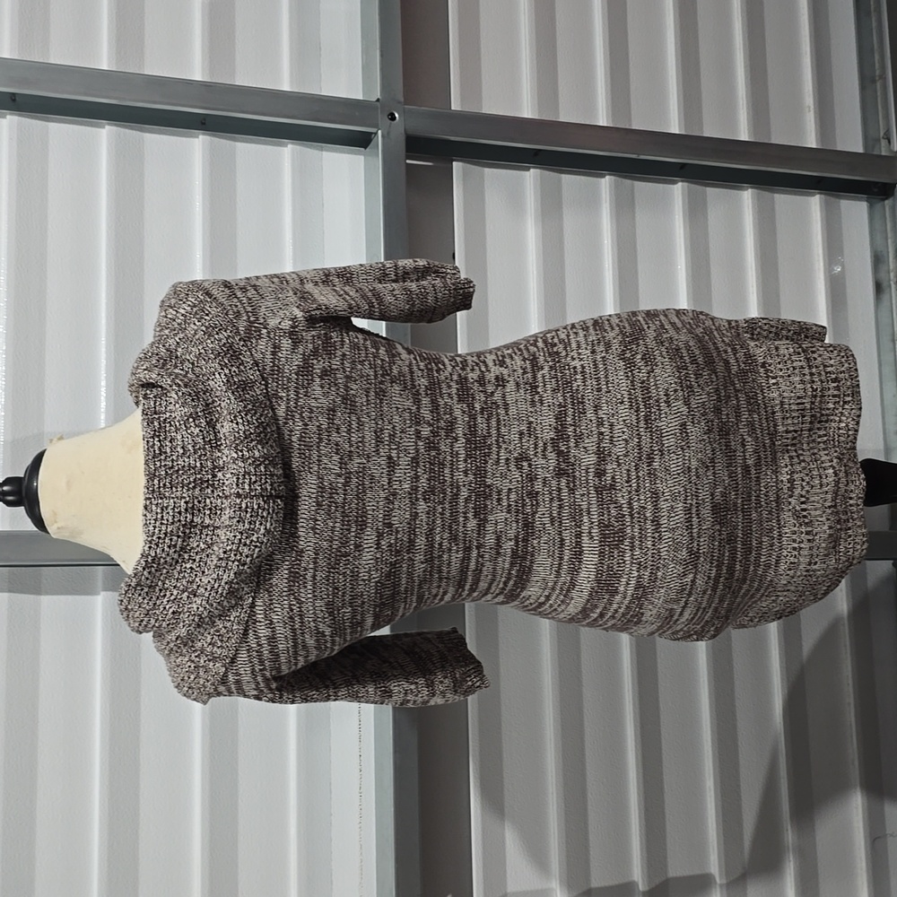 Mudd Love Peace Happiness Gray‎ Cowl Neck Short Sleeve Sweater Dress Women Large - Picture 4 of 11